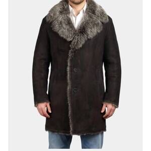 NEW LUSSO BENI harran pea coat in brown